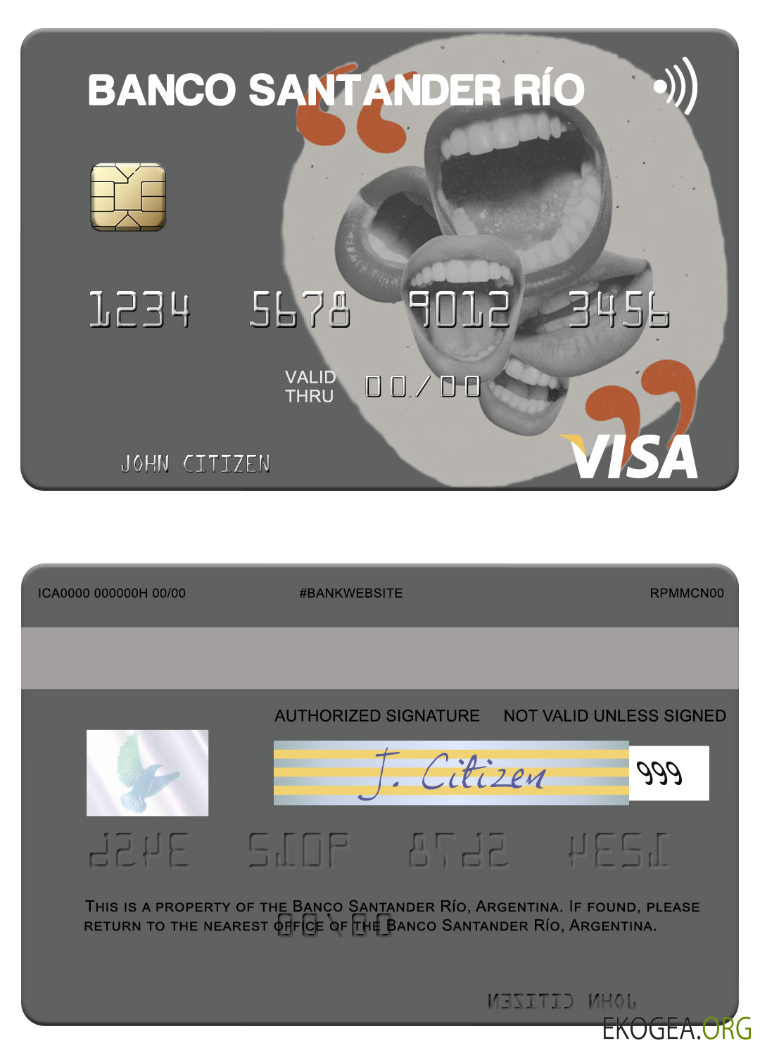 Carte visa Argentine Banco Santander Río